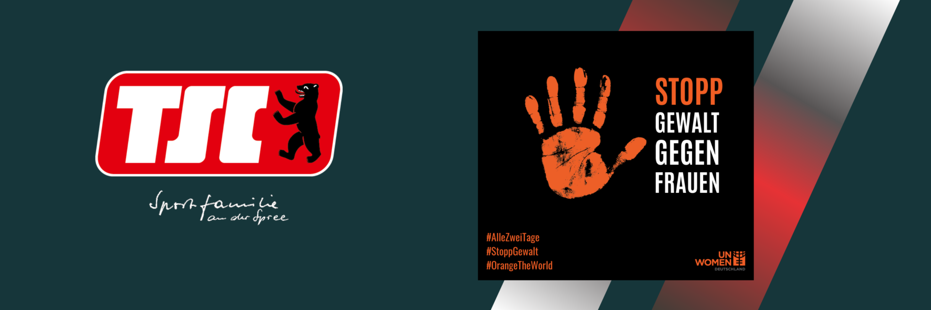Grafik mit Logo des Berliner TSC und Aktionsbild 